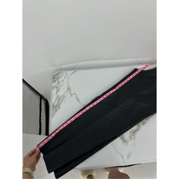 Vintage 90s Womens Pleated Leather Pants Tapered Waist 26” Grunge Minimalist - Picture 7 of 15